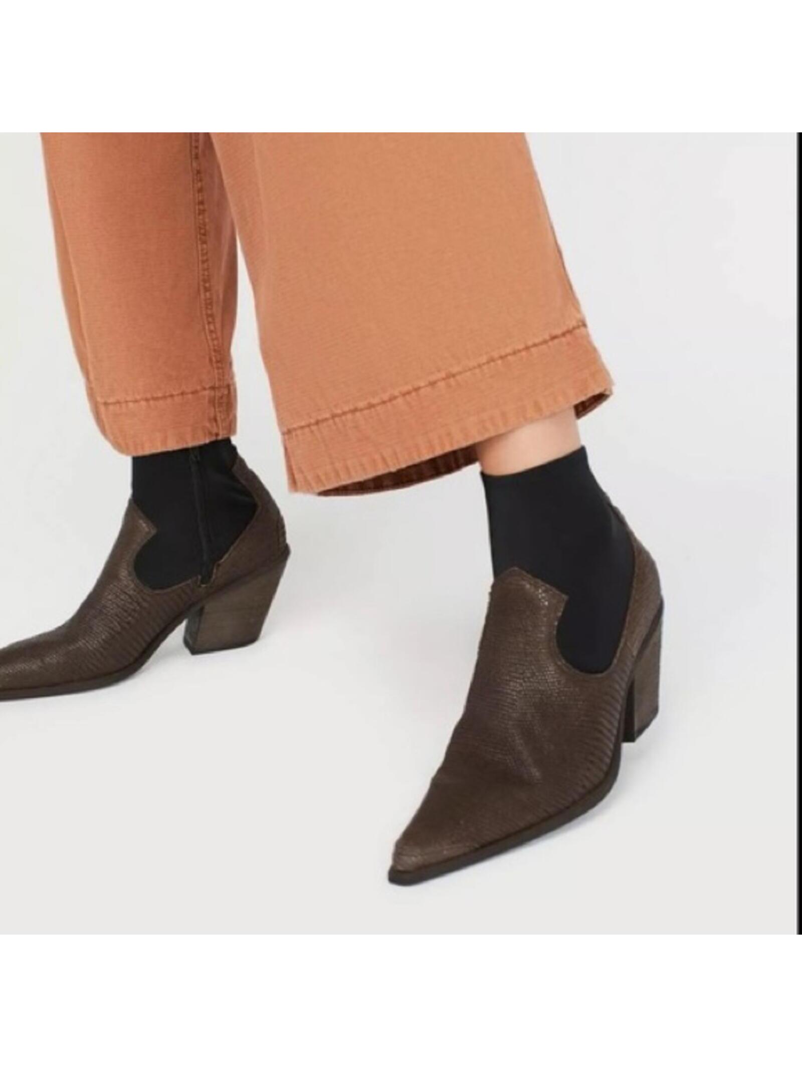 Free People Jackson West Brown Snakeskin Western Ankle Booties